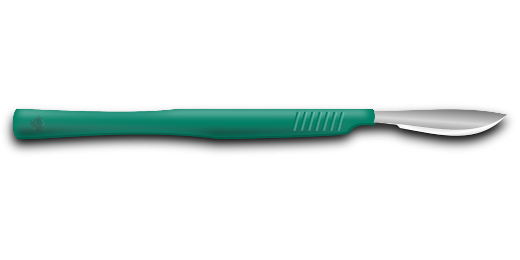 scalpel, tool, green